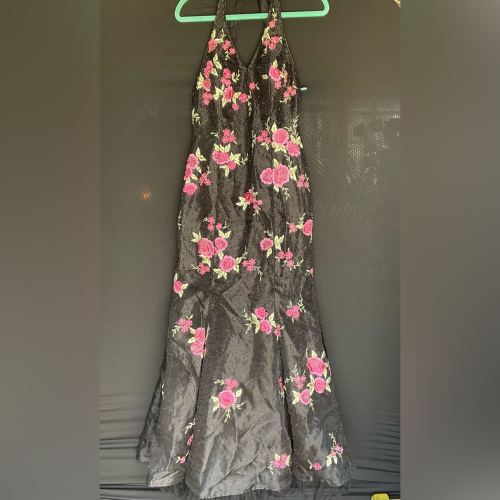 Vintage 2000’s Beaded Tulle Mermaid Prom Dress Women’s XXS / Juniors XS